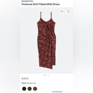 Nine Britton Vivienne Knit Fitted Midi Dress